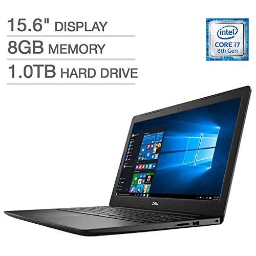 델 2019 Dell Inspiron 15 3000 15.6 HD Flagship Business Laptop, Intel Quad Core i7 8565U Upto 4.6GHz, 8GB RAM, 1TB HDD, WiFi, HDMI, Bluetooth, Card Reader, Ethernet, Windows 10