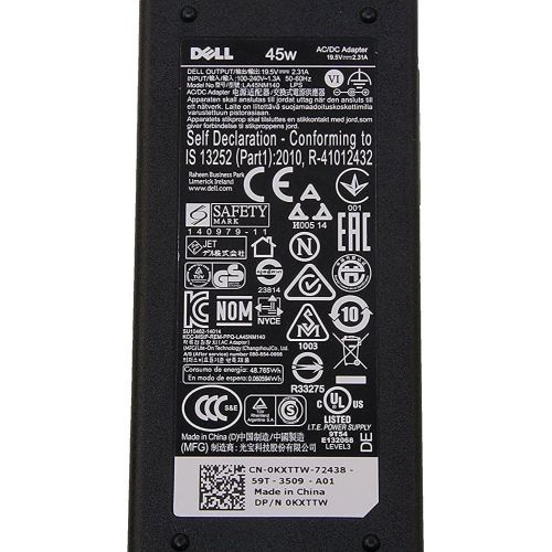 델 Dell Inspiron 45W Laptop Charger Adapter Power Cord for Inspiron 15 3551 3552 3558 3559 5551 5552 5555 5558 5559 5565 5567 5568 5578 7558 7568 7569 7579; Inspiron 17 5755 5758 5759