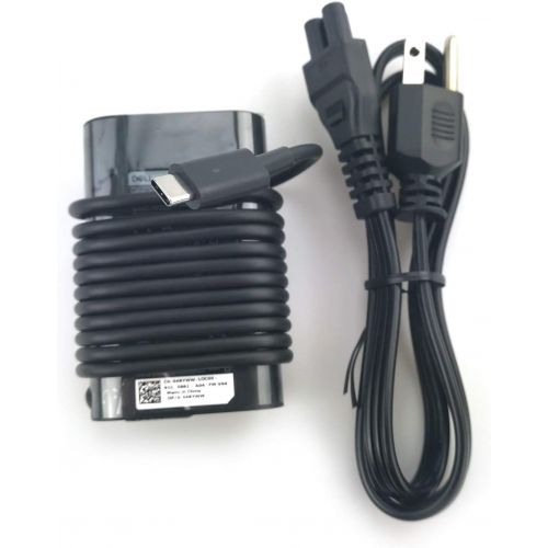 델 New Dell Laptop Charger 45W watt USB Type C (USB C) AC Power Adapter Include Power Cord for Dell XPS 13 9365 9370 9380,Latitude 7275 7370 5175 5285 5290 2in1 7390 2in1,LA45NM150,0H