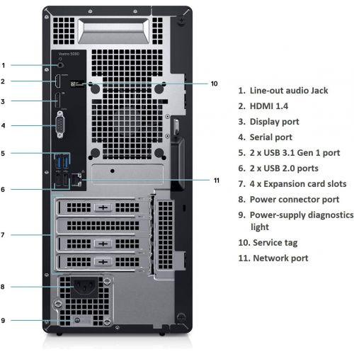 델 2021 Newest Dell Vostro 5000 Series Biz Tower Desktop: 9th Gen Intel 8 Core i7 9700 Processor(Upto 4.7Ghz), 16GB RAM, 256GB PCIe SSD+2TB HDD, Intel UHD, WiFi, Bluetooth, DVD,HDMI,