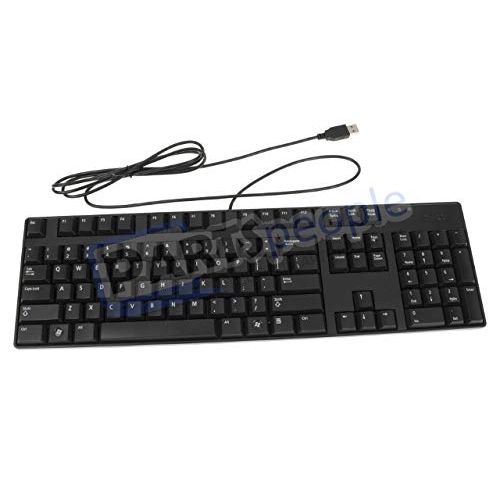 델 Genuine Dell M372H, N242F, T347F, SK 8175, KB1421, L30U Black Slim Quiet Keys USB Keyboard for Notebook and Desktop Systems with USB Ports