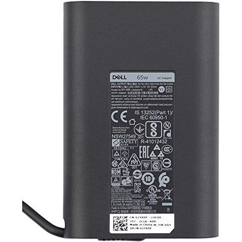 델 Dell Laptop Charger 65W Watt USB Type C AC Power Adapter Include Power Cord for Dell XPS 12 9250,XPS 13 9350 9360 9365 9370 9380, LA65NM170 HA65NM170,02YK0F 0M1WCF