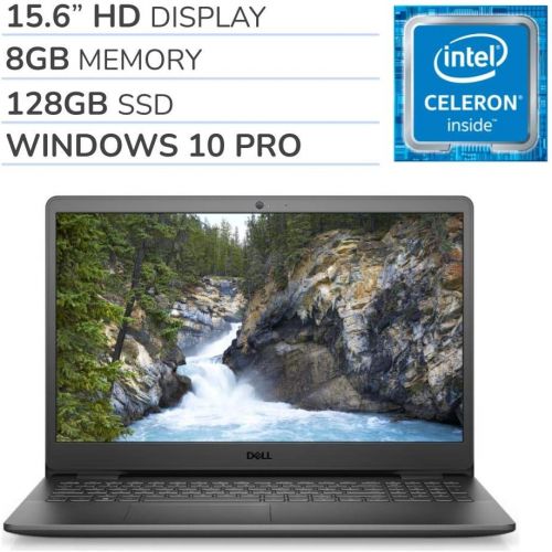 델 Dell Inspiron 15 2021 Premium 15.6 HD Laptop Notebook Computer, 2 Core Intel Celeron N4020 1.1 GHz, 8GB RAM, 128GB SSD, No DVD, Webcam, Bluetooth, Wi Fi, HDMI, Windows 10 Pro