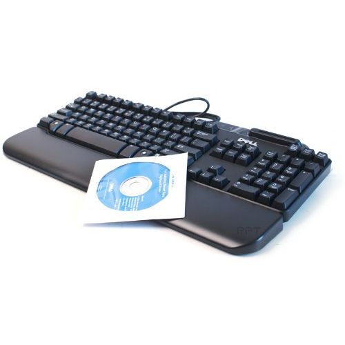 델 Genuine Dell SK 3205 104 Key Wired USB Keyboard KW240, NY559, KW218 With Smart Card Reader (Drivers Included), And Palm Rest