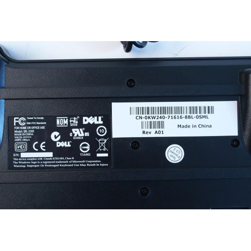 델 Genuine Dell SK 3205 104 Key Wired USB Keyboard KW240, NY559, KW218 With Smart Card Reader (Drivers Included), And Palm Rest