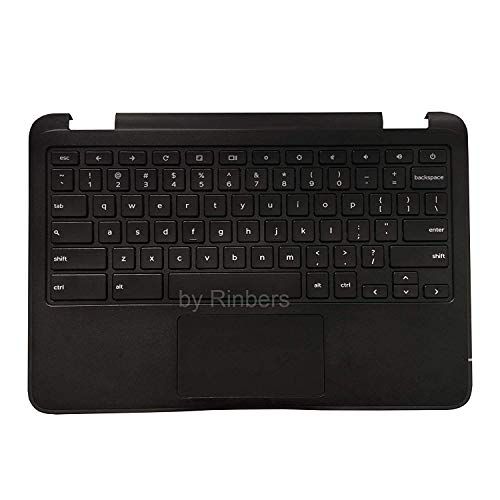 델 Rinbers Laptop Palmrest Upper Case with Keyboard and Touchpad Assembly Replacement for Dell Chromebook 11 3100 Latitude 11 3100 PN: 09X8D7