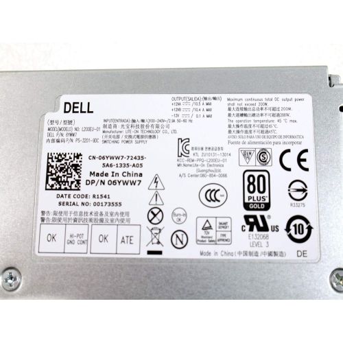 델 PSU For Dell Optiplex 9010 9020 USFF PSU 200W Power Supply 4GVWP F200EU 02
