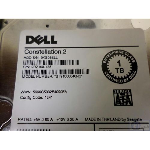 델 DELL WF12F ST91000640NS CONSTELLATION.2 1TB 7.2K 2.5 SATA HDD W/G176J TRAY/CADDIE