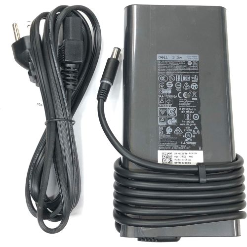 델 Dell New Slim Style 240W AC Adapter for Dell Precision 7730, 100% Compatible with P/N: LA240PM180, 7XCR6, 07XCR6, DA240PM180, 0RYJJ9, RYJJ9, 8N2T2, 450 AGCX.