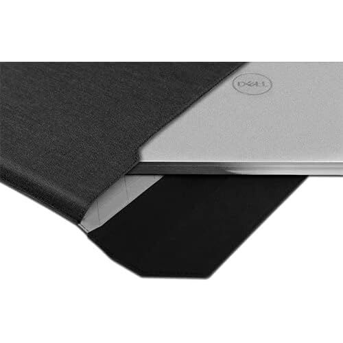 델 Dell Premier Sleeve 17 17 inch Laptop Case Magnetic Snap Button Black Leather with Grey Heather Exterior for Precision Mobile Workstation 5750, XPS 17 9700