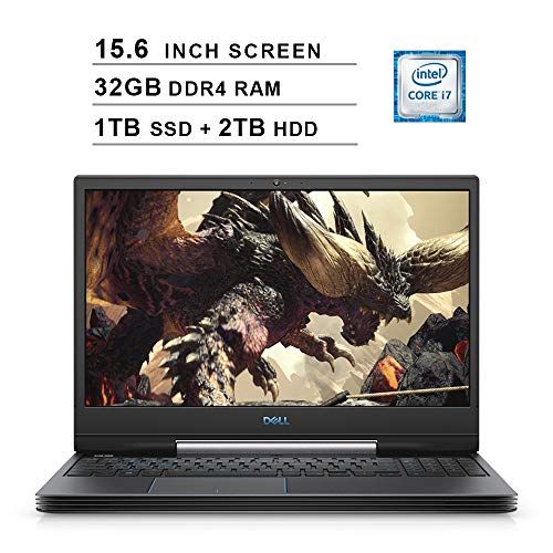 델 2020 Dell G5 15 5590 15.6 Inch FHD Gaming Laptop (9th Gen Intel 6 Core i7 9750H up to 4.5 GHz, 32GB RAM, 1TB SSD + 2TB HDD, NVIDIA GeForce RTX 2060, Bluetooth, WiFi, HDMI, Windows