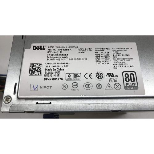 델 Genuine Dell 525W 6W6M1 M821J Power Supply Unit PSU For Precision T3500 and Alien Aurora Systems Compatible Part Numbers: U597G, 0G05V, M821J, M822J, 6W6M1, X008G Compatible Model