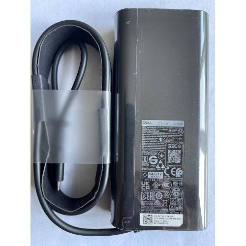 델 Original Replacement Dell 130W USB C/USB Type C AC Adapter for Dell XPS 15 9575 2 in 1, Precision 5530 2 in 1, DP/N 0M0H25/M0H25, 0K00F5/K00F5, DA130PM170, HA130PM170, 450 AHOM, T4