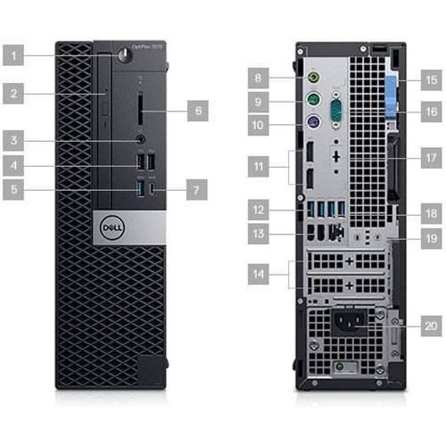 델 Dell OptiPlex 7070 Desktop Computer Intel Core i5 9500 8GB RAM 256GB SSD Small Form Factor