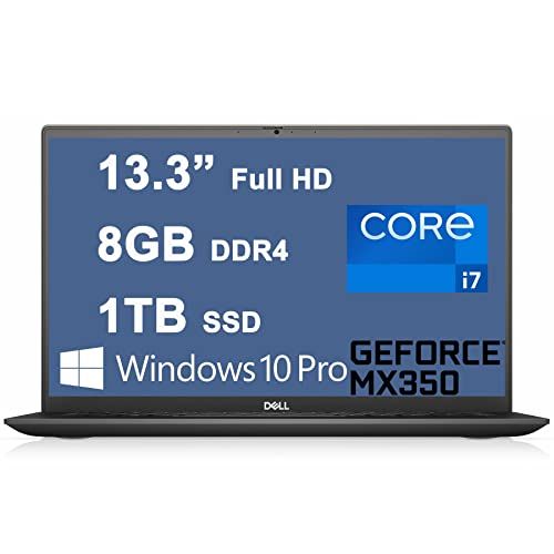 델 Dell Vostro 5000 5301 15 Premium Laptop I 13.3 inch Full HD (300Nits) I 11th Generation Intel 4 Core i7 1165G7 I 8GB DDR4 1TB SSD I GeForce MX350 2GB I Backlit Fingerprint USB C Wi