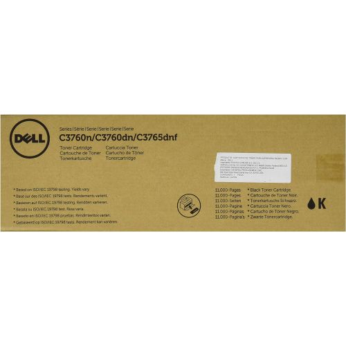 델 Dell W8D60 Toner Cartridge C3760N/C3760DN/C3765DNF Color Laser Printer, Black, 1 Size