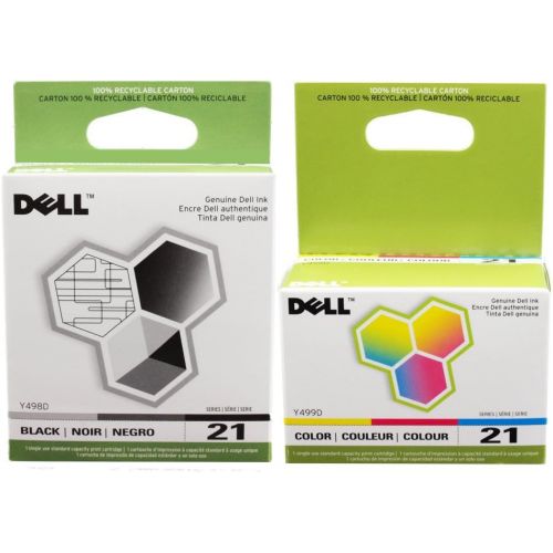 델 Dell 21 Printer Series Ink Cartridge for Dell All In One printers P513w P713w V313 V313w V515w V715w, 2 Pack, (Black and Color)