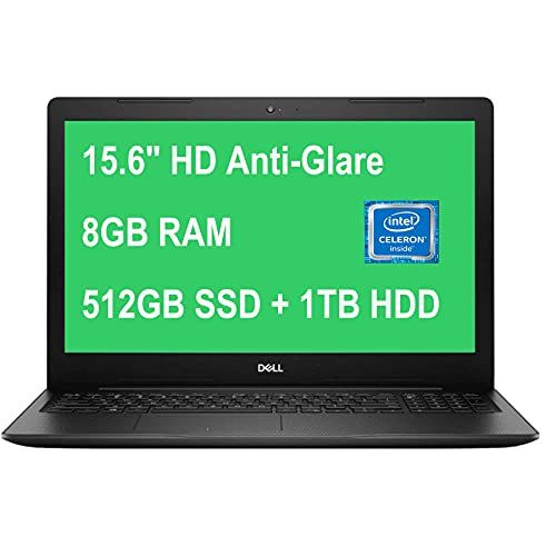 델 Dell Inspiron 15 3000 3583 Flagship Laptop 15.6 HD Anti Glare Display Intel Core Celeron 4205U Processor 8GB DDR4 512GB SSD 1TB HDD Intel UHD Graphics Webcam WiFi Win 10