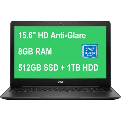 델 Dell Inspiron 15 3000 3583 Flagship Laptop 15.6 HD Anti Glare Display Intel Core Celeron 4205U Processor 8GB DDR4 512GB SSD 1TB HDD Intel UHD Graphics Webcam WiFi Win 10