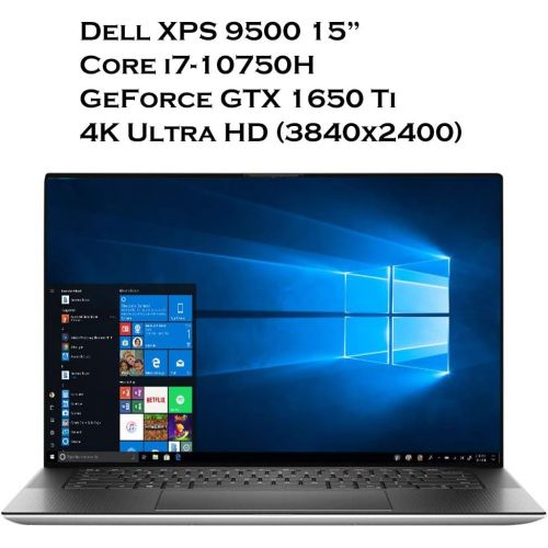 델 Dell XPS 15 9500 15.6” Laptop, 4K UHD Touchscreen, Core i7 10750H, 64GB RAM, 1TB SSD, Backlit Keyboard, Bluetooth, Webcam, USB C, Thunderbolt 3, NVIDIA GeForce GTX 1650 Ti, Windows