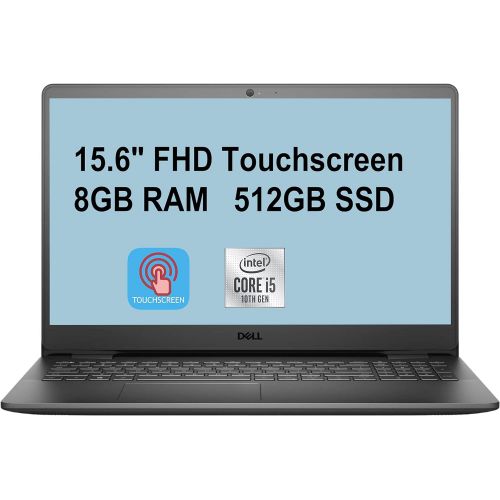 델 Dell Flagship Inspiron 15 3000 3501 Laptop Computer 15.6 FHD Touchscreen 10th Gen Intel Quad Core i5 1035G1 (Beats i7 8665U) 8GB RAM 512GB SSD HDMI Webcam Win10 Black