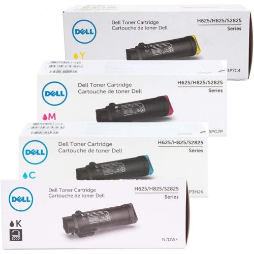 델 Dell 4 Color High Yield Toner Cartridge Set for H625, H825, S2825 Laser Printers