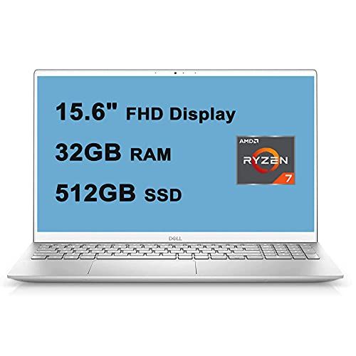 델 2021 Flagship Dell Inspiron 15 5000 Laptop Computer 15.6 FHD Display AMD Octa Core Ryzen 7 4700U ( i7 10510U) 32GB DDR4 512GB SSD Fingerprint Backlit Alexa Webcam WiFi Win10 + iCar