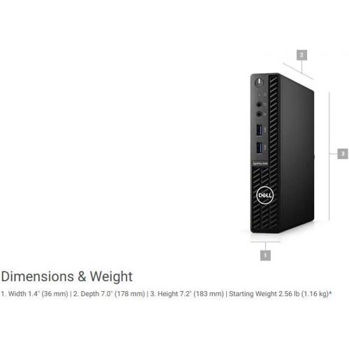 델 2021 Newest Dell OptiPlex 3080 MFF Business Desktop, Intel Core i5 10500T, 16GB Memory, 512GB PCIe SSD, WiFi, Bluetooth, HDMI, DP, Wired Keyboard&Mouse, Windows 10 Pro