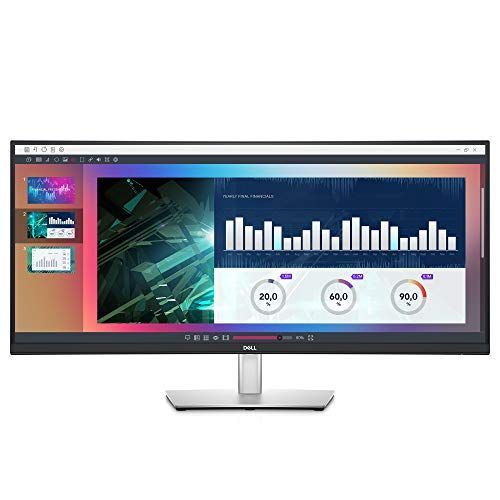 델 Dell 34 Inch Ultrawide Monitor, WQHD (Wide Quad High Definition), Curved USB C Monitor (P3421W), 3440 x 1440 at 60Hz, 3800R Curvature, 1.07 Billion Colors, Adjustable, Black (Lates