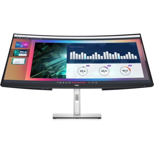 델 Dell 34 Inch Ultrawide Monitor, WQHD (Wide Quad High Definition), Curved USB C Monitor (P3421W), 3440 x 1440 at 60Hz, 3800R Curvature, 1.07 Billion Colors, Adjustable, Black (Lates