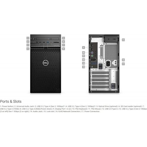 델 Dell Precision 3000 3640 Workstation Core i7 i7 10700K 32GB RAM 512GB SSD Tower, Black (7N13J)