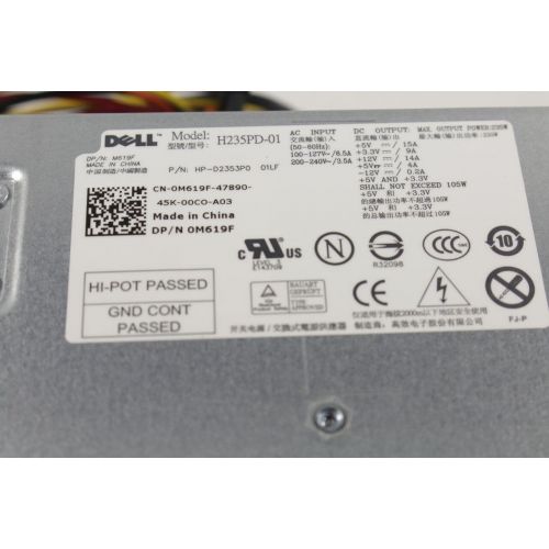델 Genuine Dell 235W RT490 Replacement Power Supply Unit Power Brick For Optiplex 210L, 320, 330, 360, 740, 745, 755 GX520, GX620 Systems and Dimension C521, 3100C, and New Style GX28