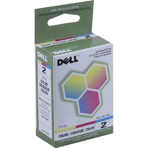 델 Dell 7Y745 Series 2 A940 A960 Ink Cartridge (Color) in Retail Packaging