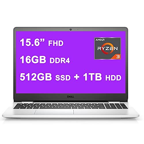 델 Dell Inspiron 3000 3505 Premium 15 Laptop I 15.6” FHD WVA Narrow Border I AMD Ryzen 3 3250U I 16GB DDR4 512GB SSD + 1TB HDD I AMD Radeon Graphics HDMI Win10 Snow White
