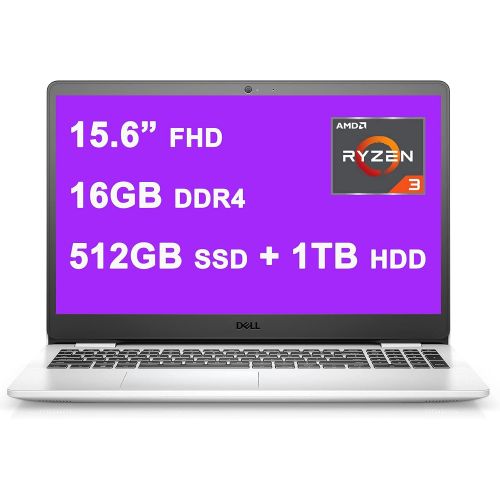 델 Dell Inspiron 3000 3505 Premium 15 Laptop I 15.6” FHD WVA Narrow Border I AMD Ryzen 3 3250U I 16GB DDR4 512GB SSD + 1TB HDD I AMD Radeon Graphics HDMI Win10 Snow White