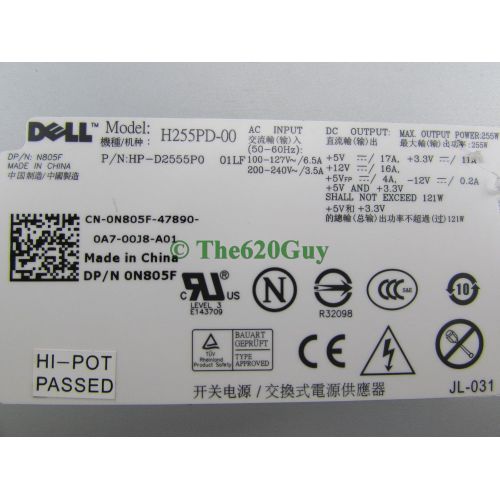 델 Dell Precision 380 390 255W Power Supply H255PD 00 N805F HP D2555P0 OEM PW115