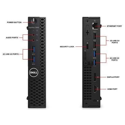 델 Dell Optiplex 3050 Micro PC Desktop, Intel Core i5 7500T 2.7GHz Quad Core (4 Core), 8GB DDR4 RAM, 256GB SSD, Windows 10 Pro