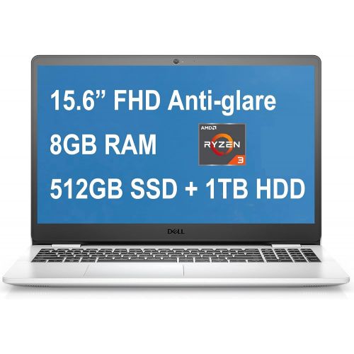 델 Dell Flagship Inspiron 15 3000 3505 Laptop 15.6” FHD Anti Glare WVA Display AMD Ryzen 3 3250U (Beats i7 7600u) 8GB RAM 512GB SSD 1TB HDD Fingerprint MaxxAudio Win10 Snow White