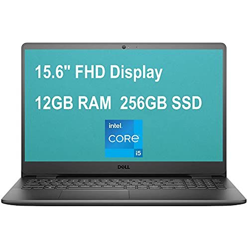 델 Dell Flagship Inspiron 15 3000 3501 Laptop Computer 15.6 Full HD Display 11th Gen Intel Quad Core i5 1135G7 (Beats i7 10510U) 12GB RAM 256GB SSD Webcam Win10 Black