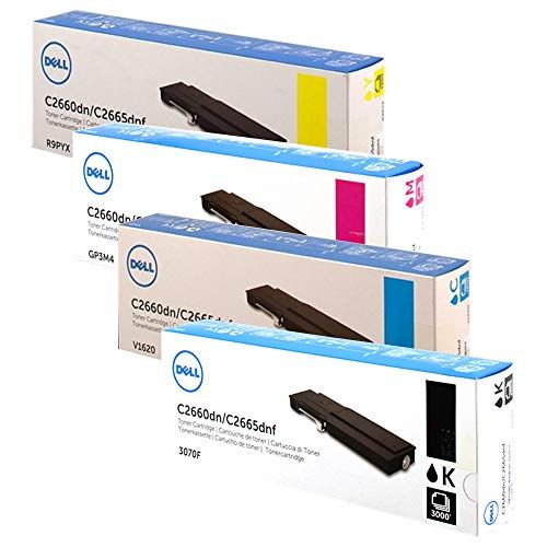 델 Dell C2660dn High Yield Black and Standard Yield Color Toner Cartridge Set