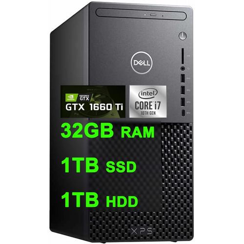 델 Dell Flagship XPS 8940 Gaming Tower Desktop Computer 10th Gen Intel Octa Core i7 10700 64GB RAM 1TB SSD + 1TB HDD Geforce GTX 1660Ti DisplayPort Bluetooth DVD RW Win10 + HDMI Cable