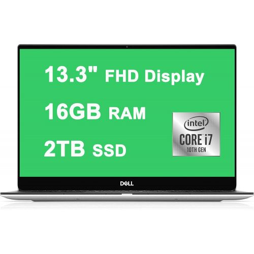 델 Dell Flagship XPS 13 7390 Laptop?Computer 13.3 FHD Display Intel Quad Core i7 10510U 16GB RAM 2TB SSD Backlit KB Fingerprint Reader Webcam Thunderbolt Win10