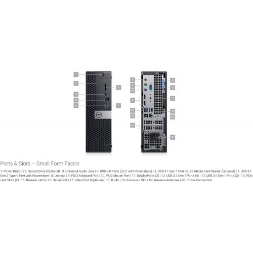 델 Dell OptiPlex 7060 SFF Desktop Computer Intel Core i7-8700 3.2GHz (Up to 4.60GHz) 6-Core CPU, 16GB DDR4-2666MHz Memory, 1TB NVMe SSD, Windows 10 Pro