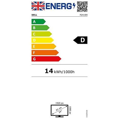 델 Dell P2419H 24 Inch LED-Backlit, Anti-Glare, 3H Hard Coating IPS Monitor - (8 ms Response, FHD 1920 x 1080 at 60Hz, 1000:1 Contrast, with ComfortView DisplayPort, VGA, HDMI and USB