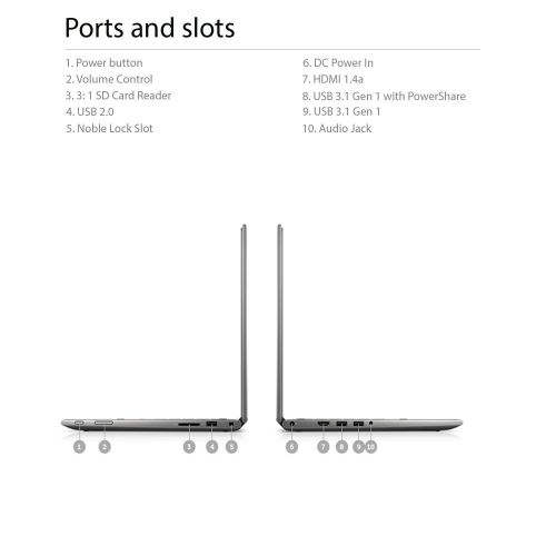 델 2018 Dell Inspiron 13.3 2 in 1 FHD IPS Touchscreen Business Laptoptablet, Intel Quad-Core i7-8550U 8GB DDR4 512GB SSD MaxxAudio Backlit Keyboard 802.11ac Bluetooth HDMI Webcam Win