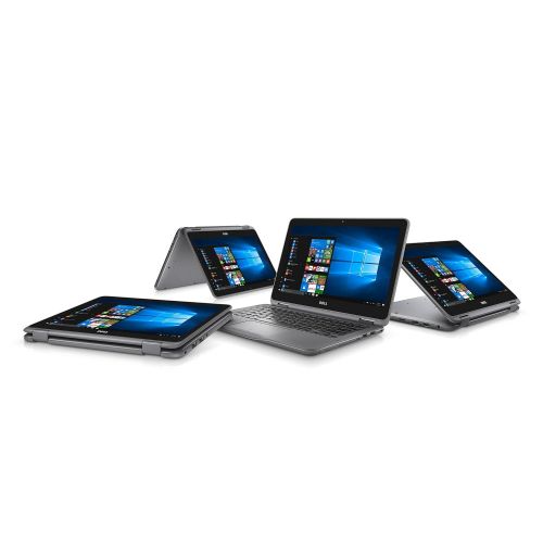 델 Dell Inspiron 11 3000 2-in-1 Convertible Touchscreen LaptopTablet PC, AMD A6-9220e Processor up to 2.4 GHz, 4GB DDR4, 32GB eMMC SSD, WiFi, Webcam, Bluetooth, Windows 10, Gray or R