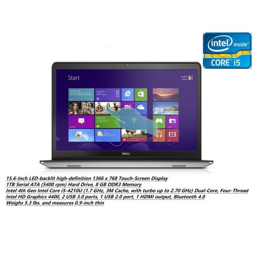 델 Dell Inspiron 15 i15547-5003sLV 16-Inch Tocuhscreen Laptop (Intel Core i5-4210u, 8GB RAM, 1TB HDD, Windows 8.1)