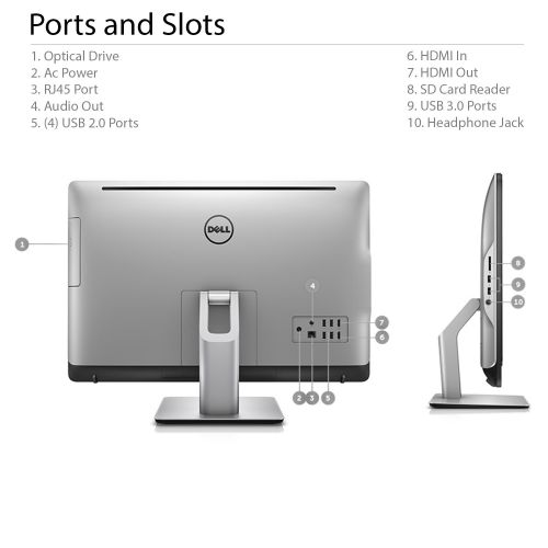 델 Dell Inspiron 24 5000 Series 5488 23.8 Full HD Touchscreen All-in-One Desktop - 7th Gen Intel Core i7-7700T Processor up to 3.80 GHz, 32GB RAM, 2TB Hard Drive, Intel HD Graphics 63