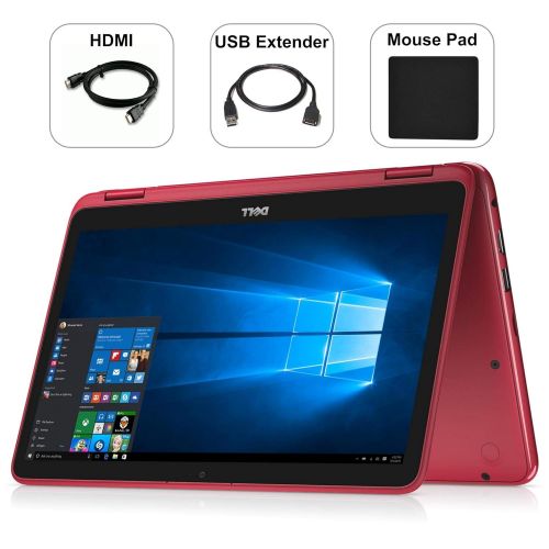 델 Dell Inspiron 11.6 LED Anti-Glare Touchscreen 2 in 1 2018 Newest Laptop Computer, AMD A9-9420e up to 2.7GHz, 4GB DDR4, 128GB SSD, HDMI, WiFi, Bluetooth, USB 3.1, Windows 10 with Bo