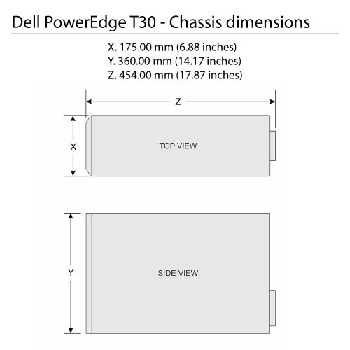 델 Dell PowerEdge T30 Tower Server - Intel Xeon E3-1225 v5 Quad-Core Processor up to 3.7 GHz, 8GB DDR4 Memory, 256GB Solid State Drive, Intel HD Graphics P530, DVD Burner, No Operatin